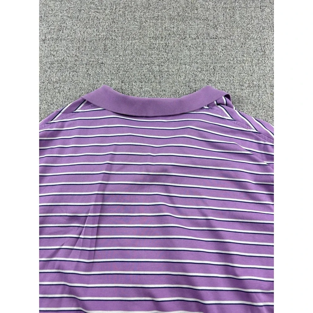 Polo Ralph Lauren Shirt Men's XXL Pima Soft Touch Purple White Stripe Flesh Pony